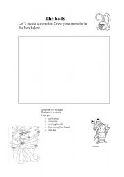 English worksheet: draw your monster