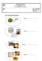 English Worksheet: food groups and I like/ I dont like