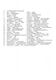 English Worksheet: indefinit article