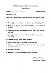 English Worksheet: vocub