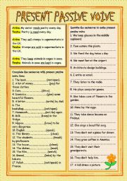 English Worksheet: Present Passive Voice