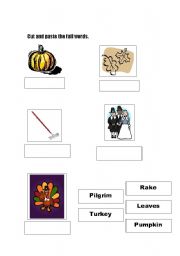 English Worksheet: Fall Words