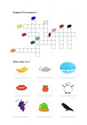 English worksheet: Colours