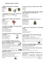 English Worksheet: Christmas around the world