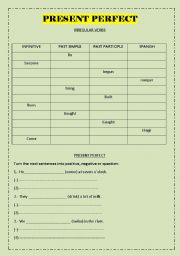 English Worksheet: PRESENT PERFECT