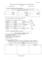 English Worksheet: Quiz for 8th Grade learners, Unit Study Skills