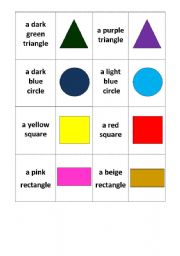 English worksheet: Shapes - memory game