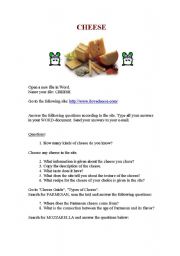 English worksheet: Cheese