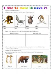 English worksheet: I like to move it move it