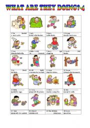 English Worksheet: WHAT ARE THEY DOING?-4