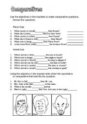 English Worksheet: comparatives