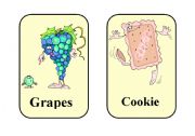 English Worksheet: 20 Funny food flash-cards. (Part 1)