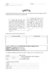 English Worksheet: Used to