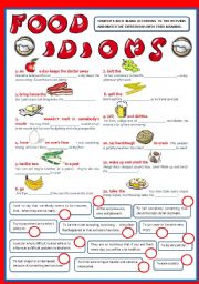 English Worksheet: FOOD IDIOMS