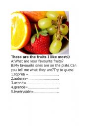 English worksheet: Fruit Names