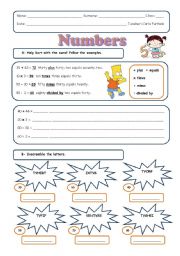 English Worksheet: Numbers: counting