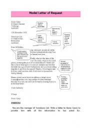 English Worksheet: letter of request