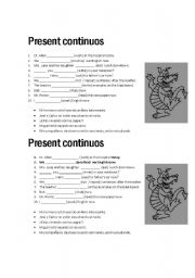 English Worksheet: Present continuous