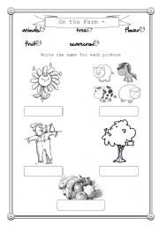 English worksheet: On the Farm - Complete and Colour