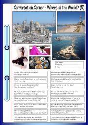 English Worksheet: Conversation Corner: Where in the World? (5)