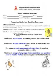 English Worksheet: Appositive Practice