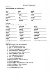 English Worksheet: Present Continuous practice