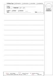 English Worksheet: An Effective Writing Sheet