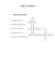 English Worksheet: MEMBERS FAMILY