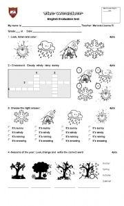 English Worksheet: the weather test