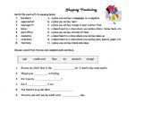 English worksheet: Shopping Vocabulary Check