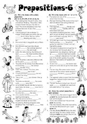 English Worksheet: Prepositions-6 (Editable with Answer Key)