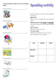 English worksheet: Would you like to