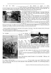 English Worksheet: Auschwitz concentration camp