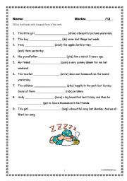 English worksheet: Past Tense