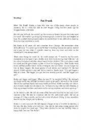 English Worksheet: Fat Frank_Reading