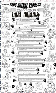 English Worksheet: tame animal riddles