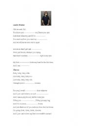 English worksheet: Baby Justin Bieber