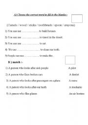 English Worksheet: activities