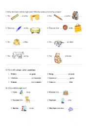 English worksheet: revision exercises