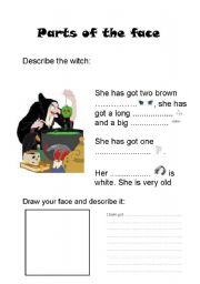 English worksheet: Parts of the face