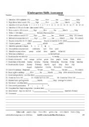 English worksheet: kindergarten Testing