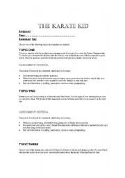 English worksheet: Karate Kid Movie Review