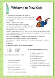 English Worksheet: WELCOME TO NEW YORK