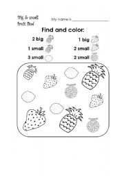 English Worksheet: fruit