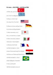 English Worksheet: Countries and Nationalities
