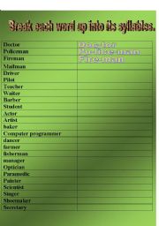 English worksheet: Occupations spelling