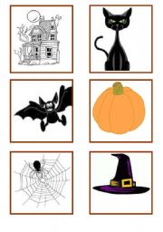 English Worksheet: halloween flash cards