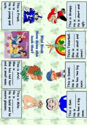 English Worksheet: Describing People [Mini Book] 