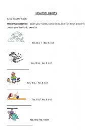 English worksheet:                       HEALTHY    HABITS