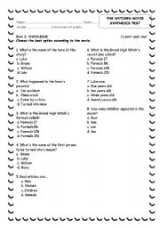 English Worksheet: THE WITCHES BY ROALD DAHL